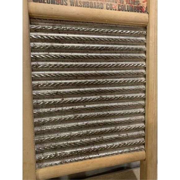 Washboard Vintage Home Decor Dubl Handi-Columbus Ohio Wash Board 18" X 8 1/2" - Picture 4 of 7